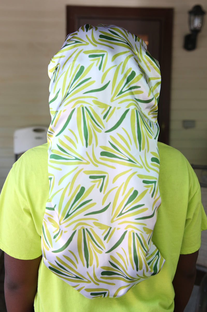 KIDS Grass Never Greener Long Satin Bonnet – Nessa Hill LLC