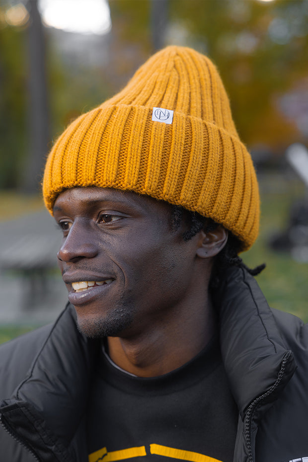 Mustard Cashmere Oversized Beanie – Nessa Hill LLC