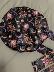 Celestial Sun Satin Bonnet with Ties