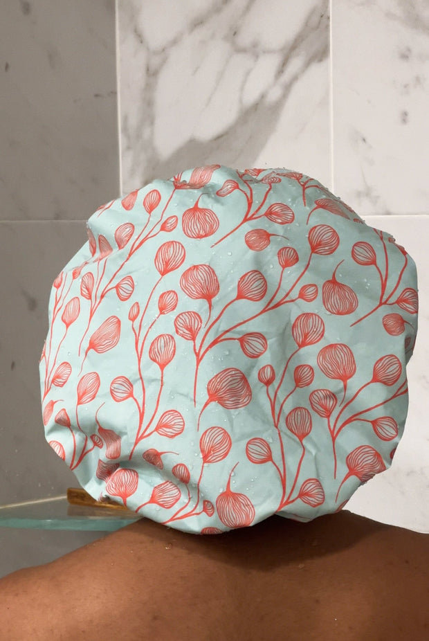 Japanese Blossoms Satin Lined Shower Cap