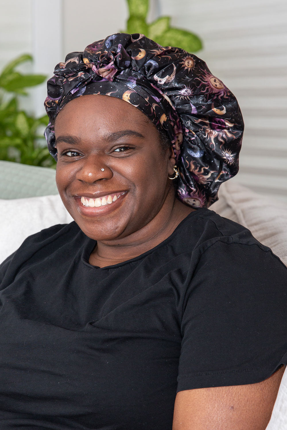Celestial Sun Satin Bonnet with Ties – Nessa Hill LLC