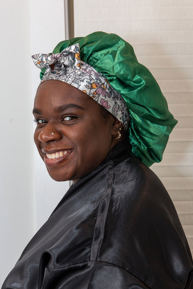Flora Satin Bonnet with Ties