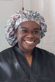 Flora Satin Bonnet with Ties