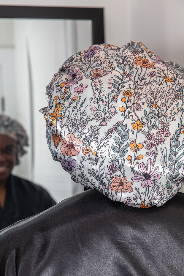 Flora Satin Bonnet with Ties