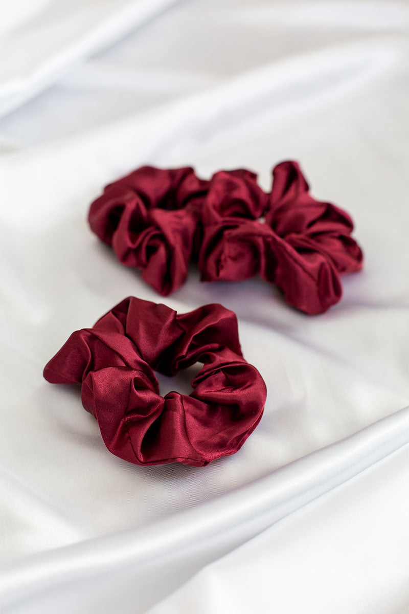 20 pcs maroon scrunchies shops with spangle bling