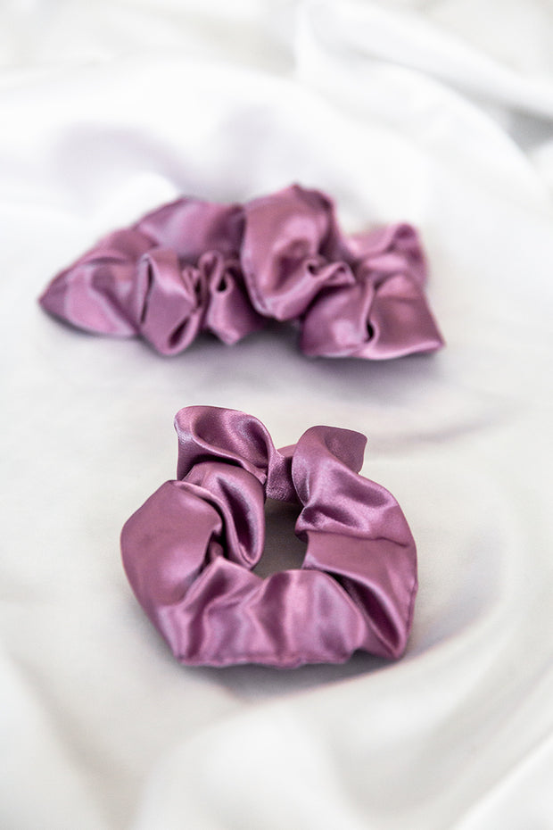 Set of 3 Midi Satin Scrunchies - Lilac